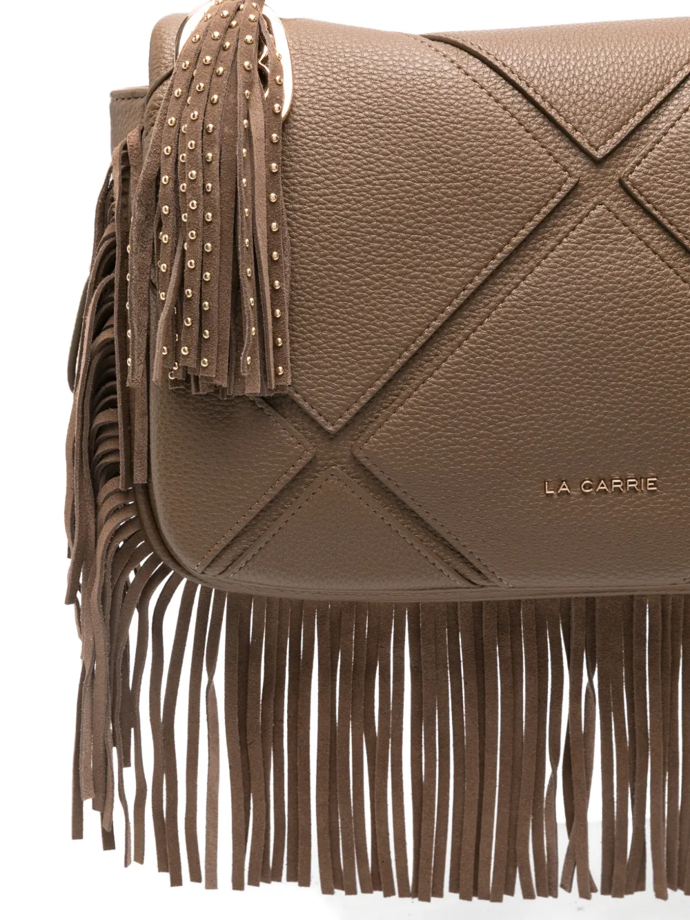 La Carrie Isabel schoudertas met kwastje en franje Bruin