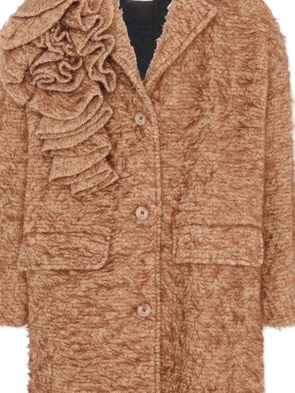 Douuod Kids Jas met ruches en lange mouwen Bruin