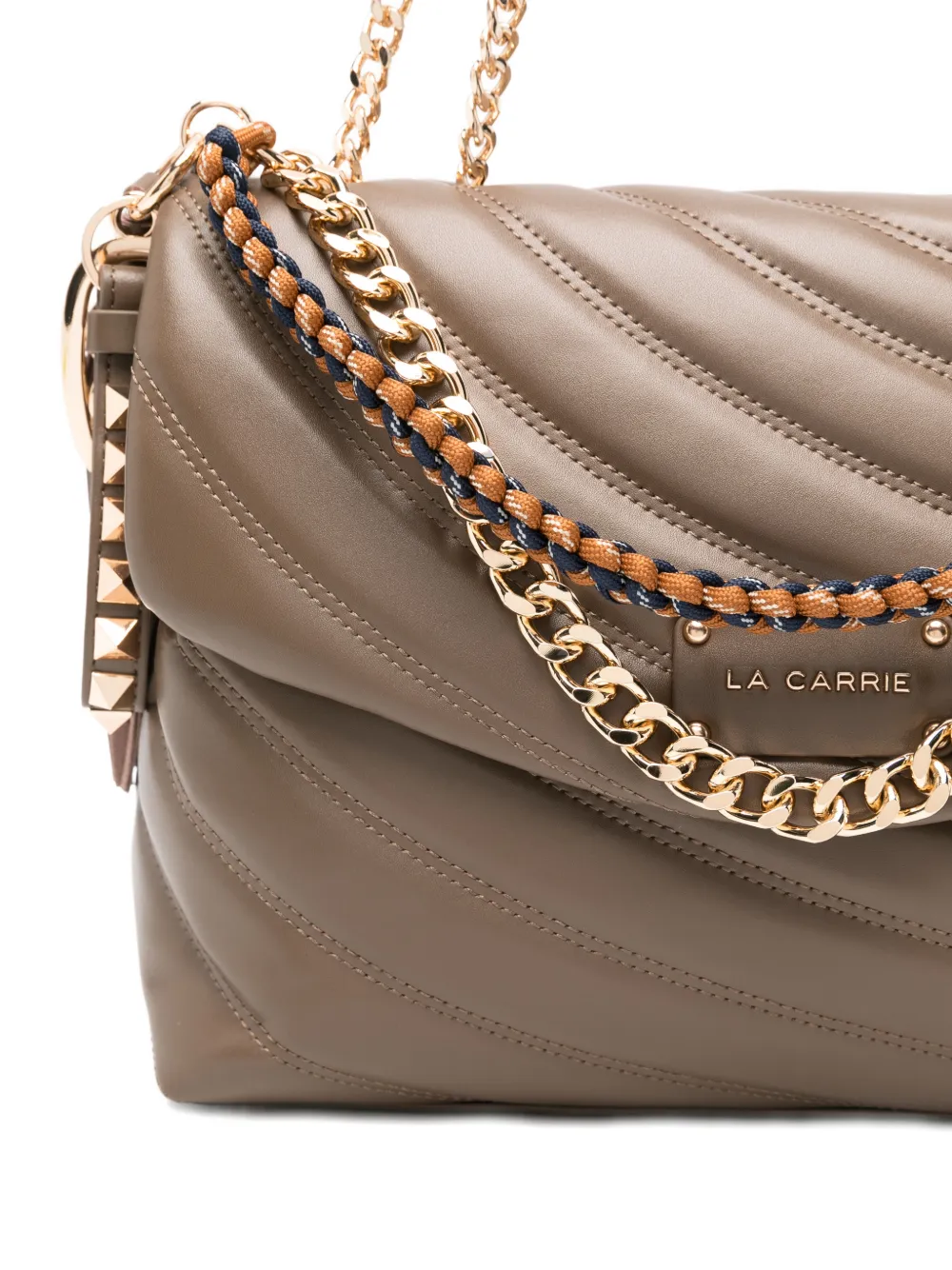 La Carrie Stitch & Spoon Quilted Shoulder Bag In Brown