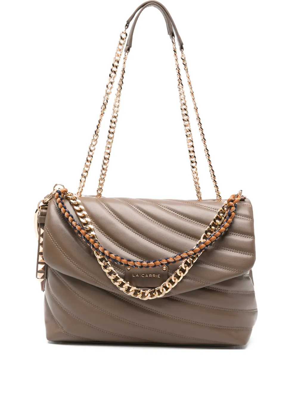 La Carrie Stitch & Spoon Quilted Shoulder Bag In Brown