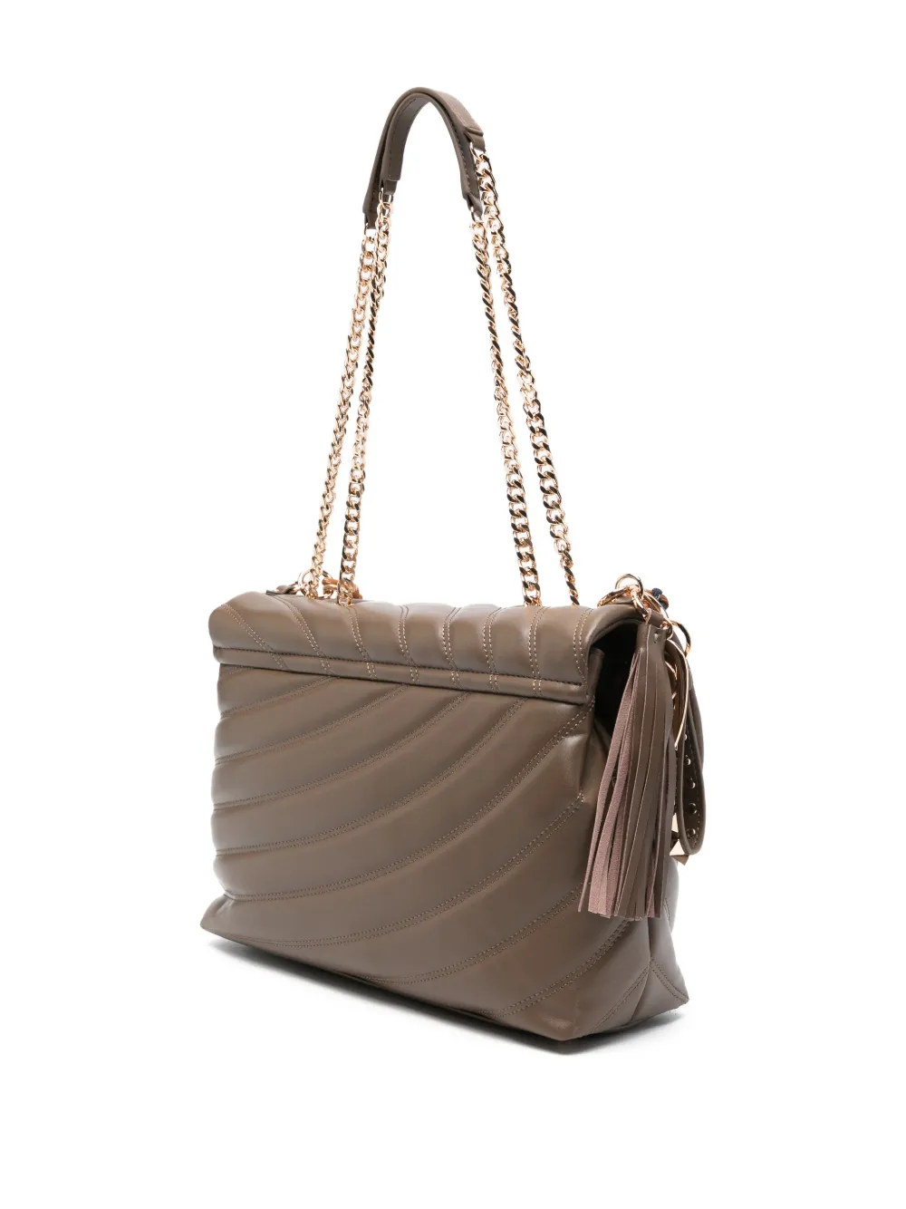 La Carrie Stitch & Spoon Quilted Shoulder Bag In Brown