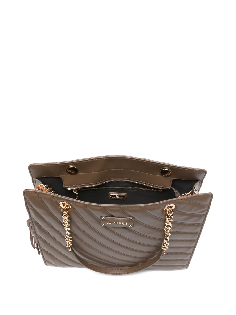 La Carrie Medium Quilted Leather Tote Bag In Brown