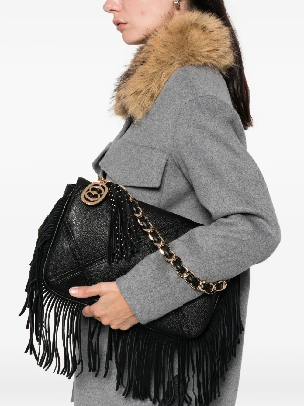 La Carrie Isabel quilted fringed shoulder bag | Image 2