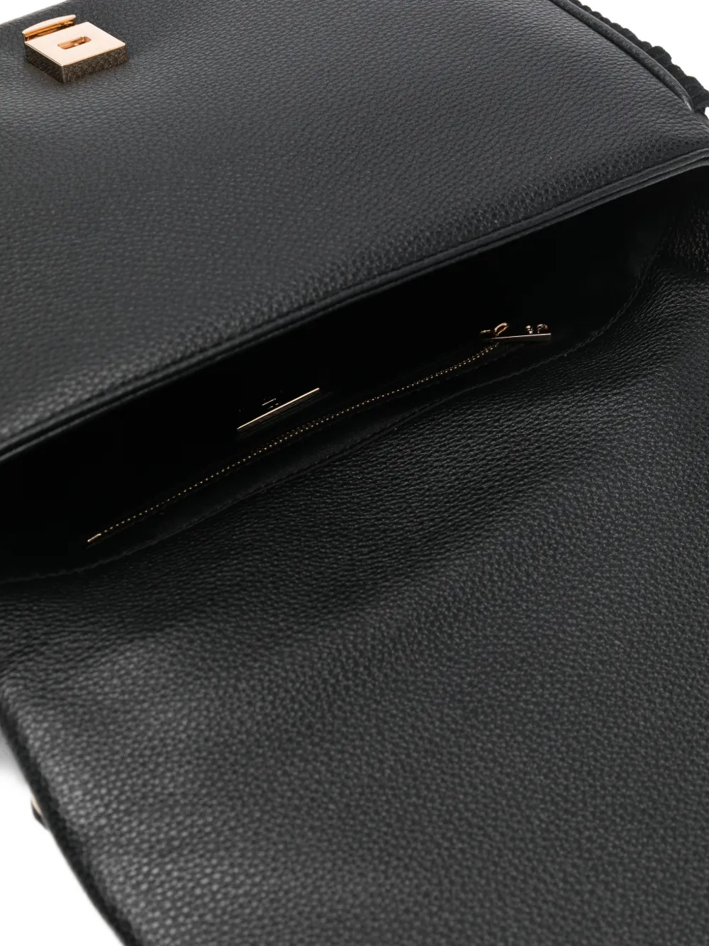 La Carrie Isabel Quilted Fringed Shoulder Bag In Black