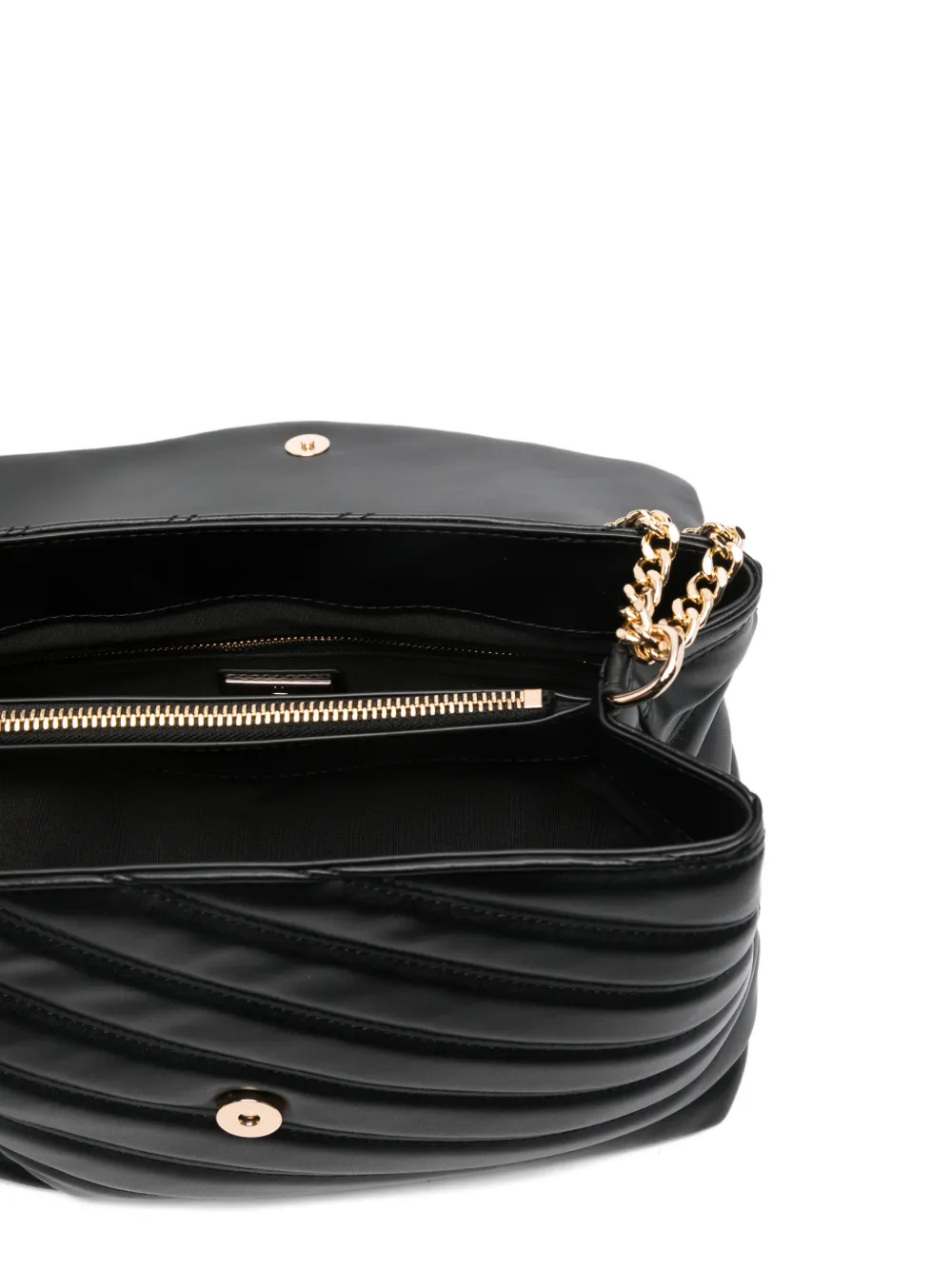 La Carrie Stitch & Spoon Quilted Shoulder Bag In Black