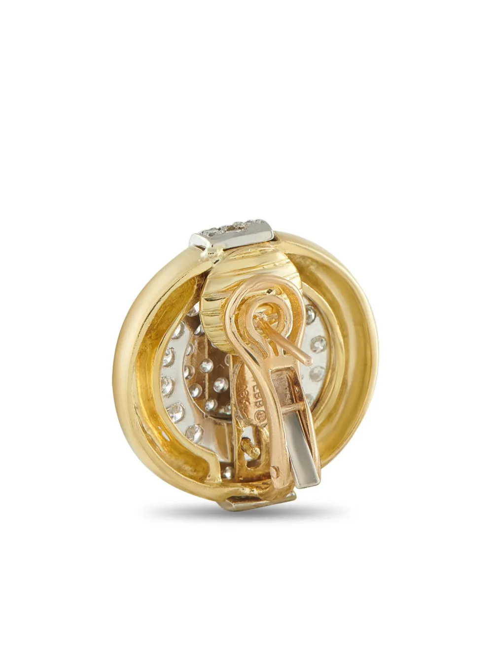  David Webb 18k Yellow Gold Diamond Earrings 