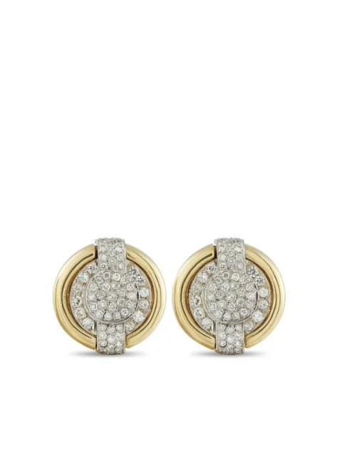 David Webb aretes en oro amarillo de 18kt con diamante