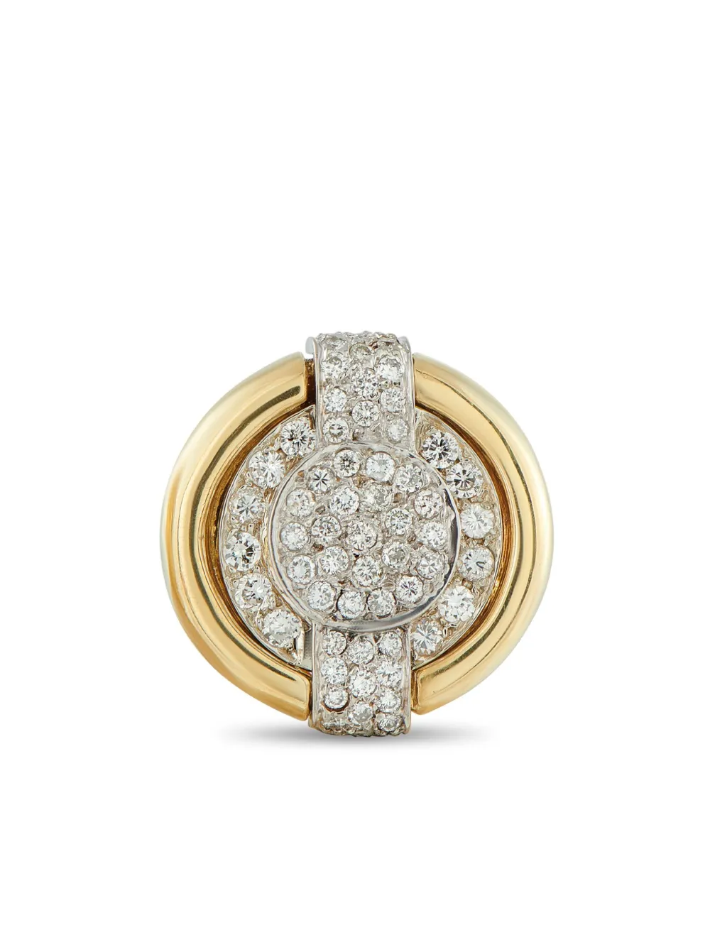 David Webb 18K yellow gold diamond earrings | Image 2