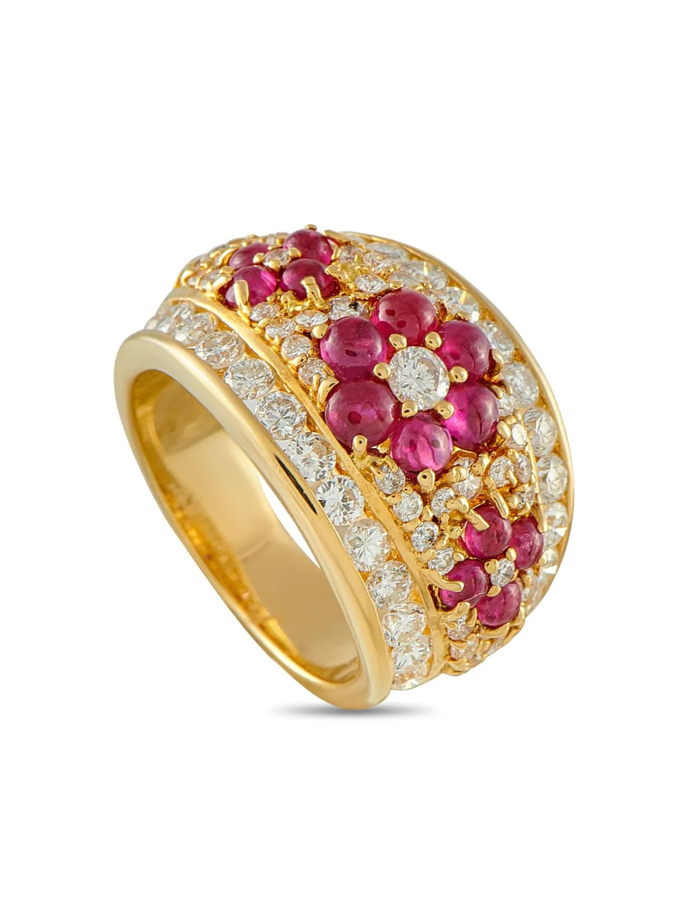 LB Exclusive 18K yellow gold diamond and ruby ring - Oro