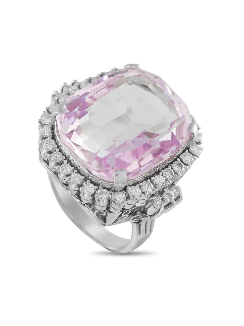 LB Exclusive platinum diamond and kunzite ring - シルバートーン