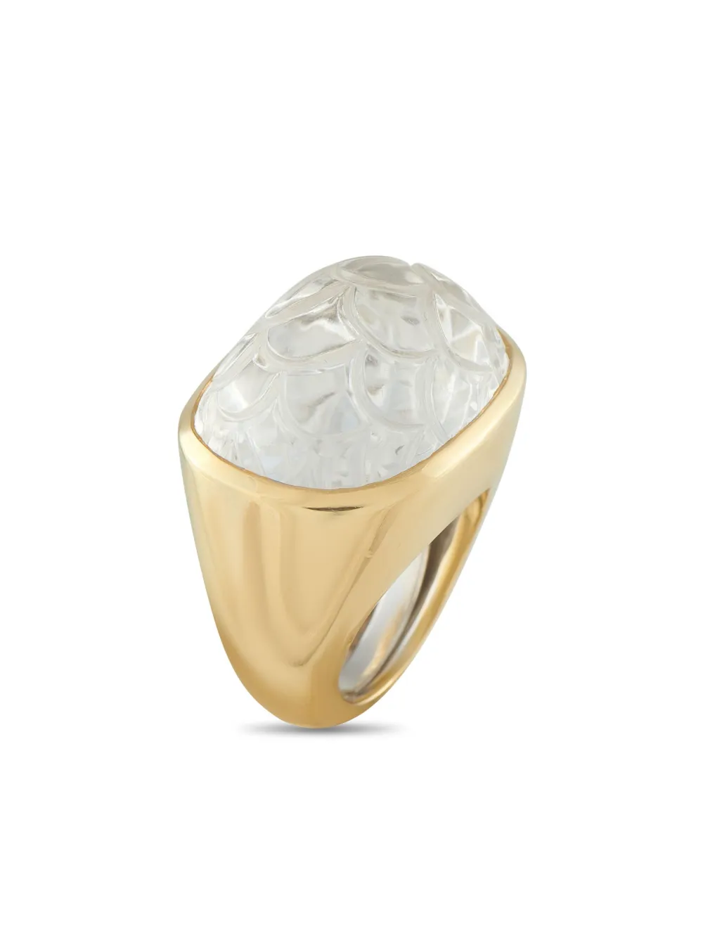 David Webb 18K yellow gold Rock crystal ring - ゴールドトーン
