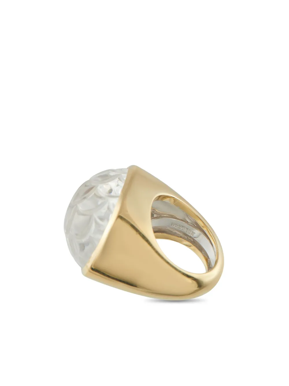 Pre-owned David Webb 18k Yellow Gold Rock Crystal Ring