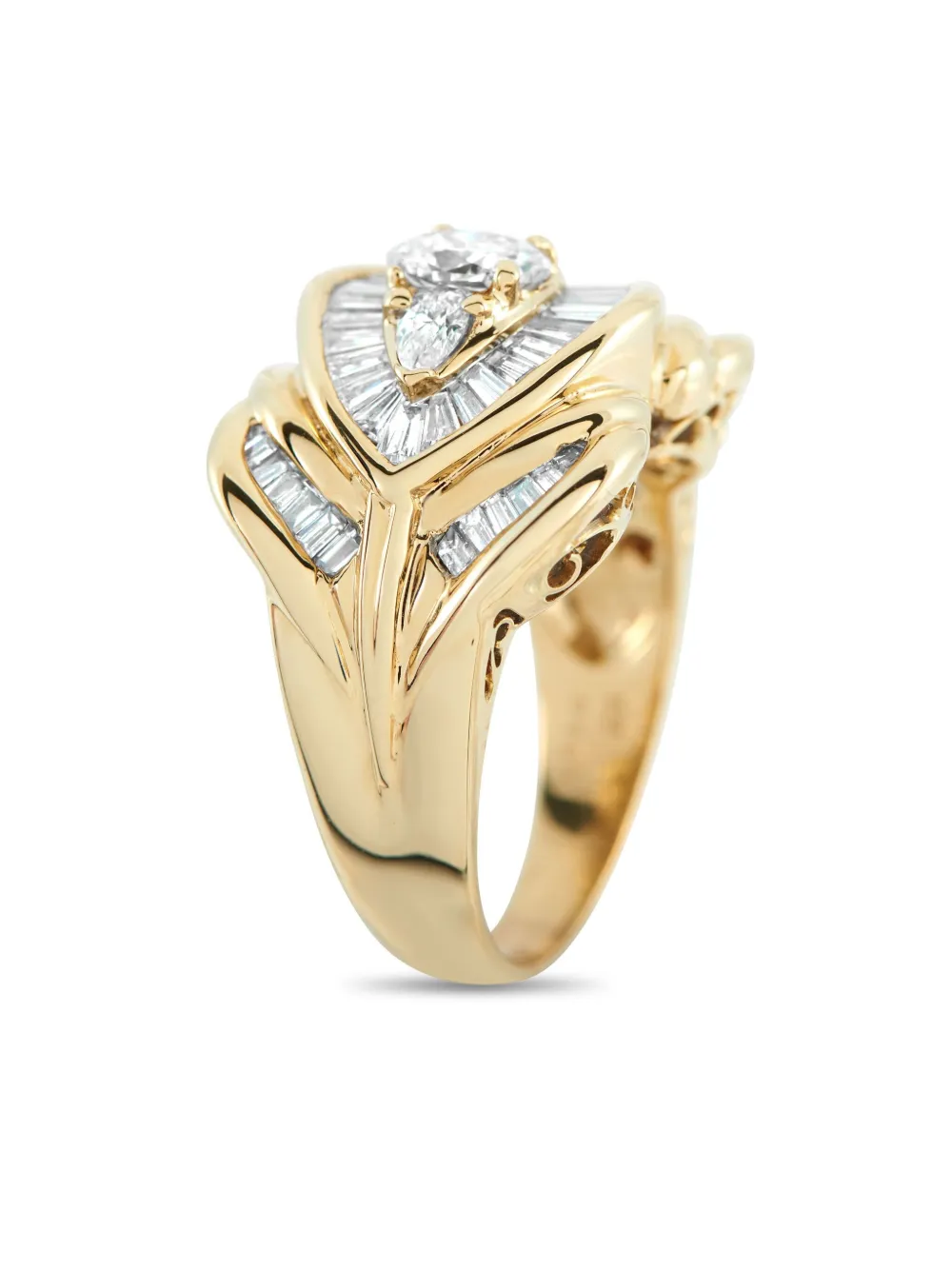 LB Exclusive 18K yellow gold diamond ring - ゴールドトーン