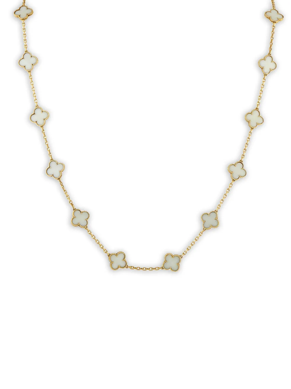 VAN CLEEF & ARPELS Pre-owned 18k Yellow Gold Alhambra Coral Necklace