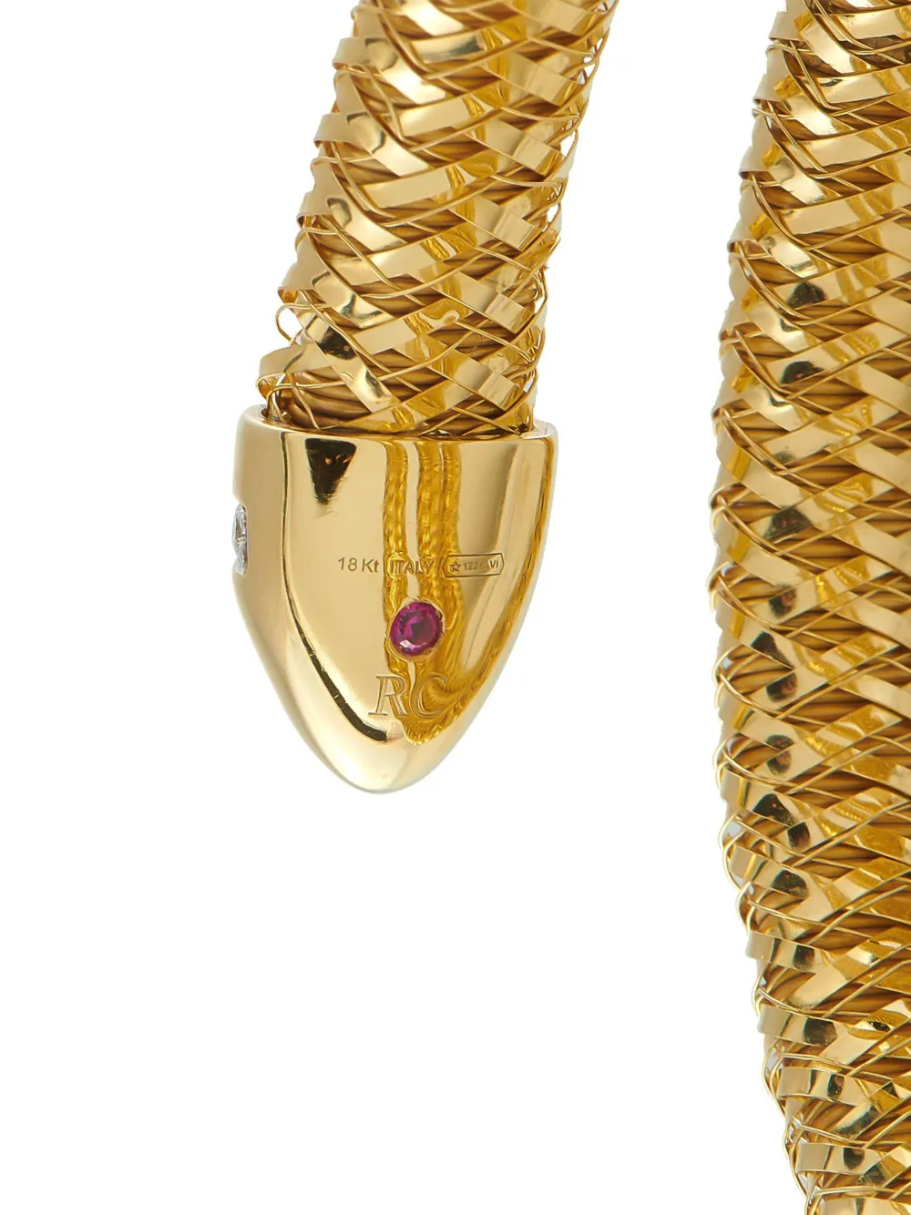 ROBERTO COIN Pre-owned 18k Yellow Gold Primavera Diamond Coil Bracelet