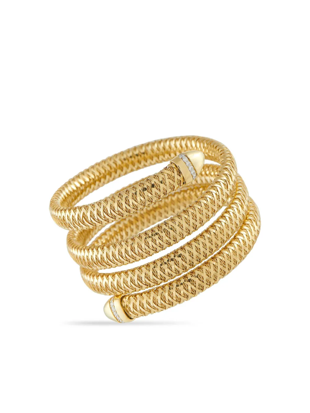 Roberto Coin Pre-Owned 18K yellow gold Primavera diamond coil bracelet