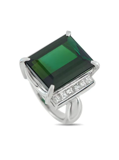 LB Exclusive platinum diamond and tourmaline ring