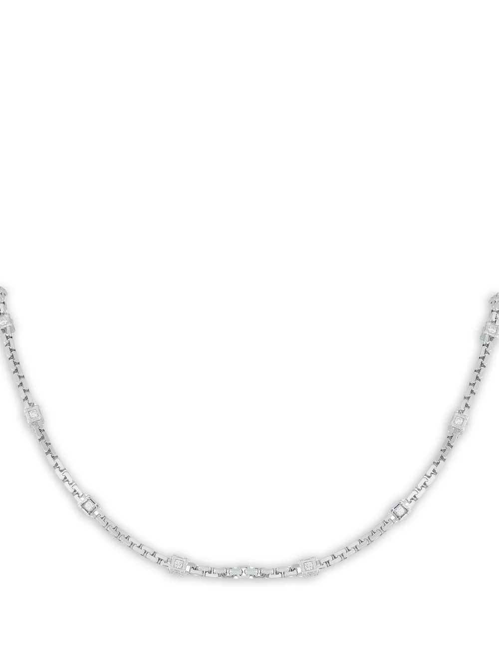 Louis Vuitton Pre-Owned 18K white gold diamond chain necklace - Louis Vuitton Pre-Owned 18K white gold diamond chain necklace -