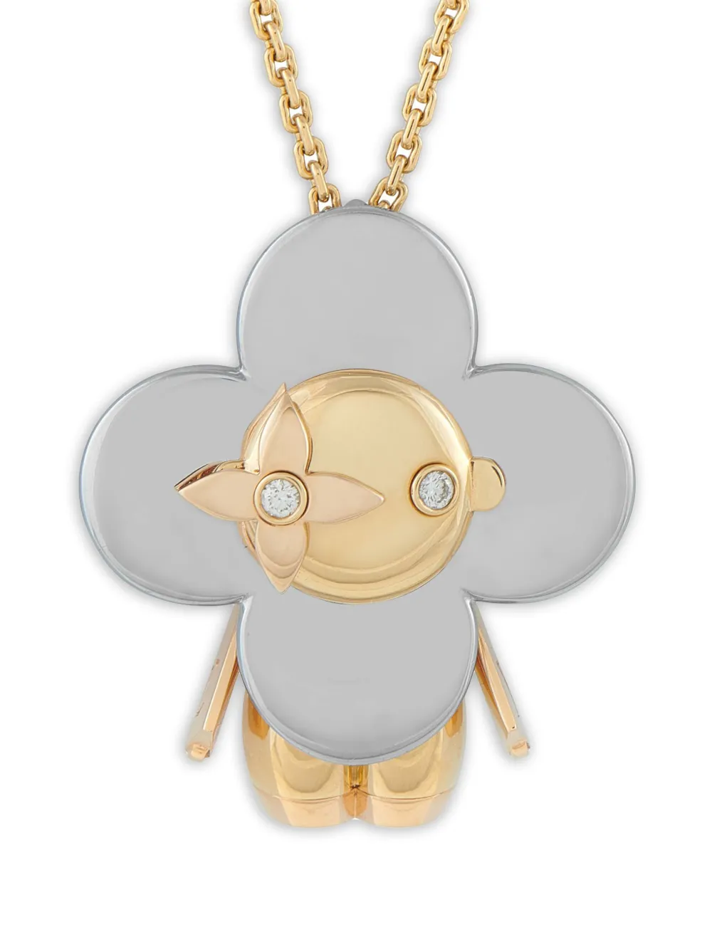 LOUIS VUITTON Pre-owned X Takashi Murakami 18k Gold Vivienne Pendant Necklace