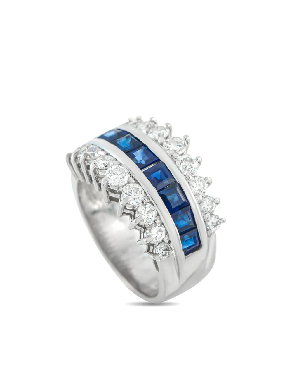 LB Exclusive platinum diamond and sapphire ring - Argento