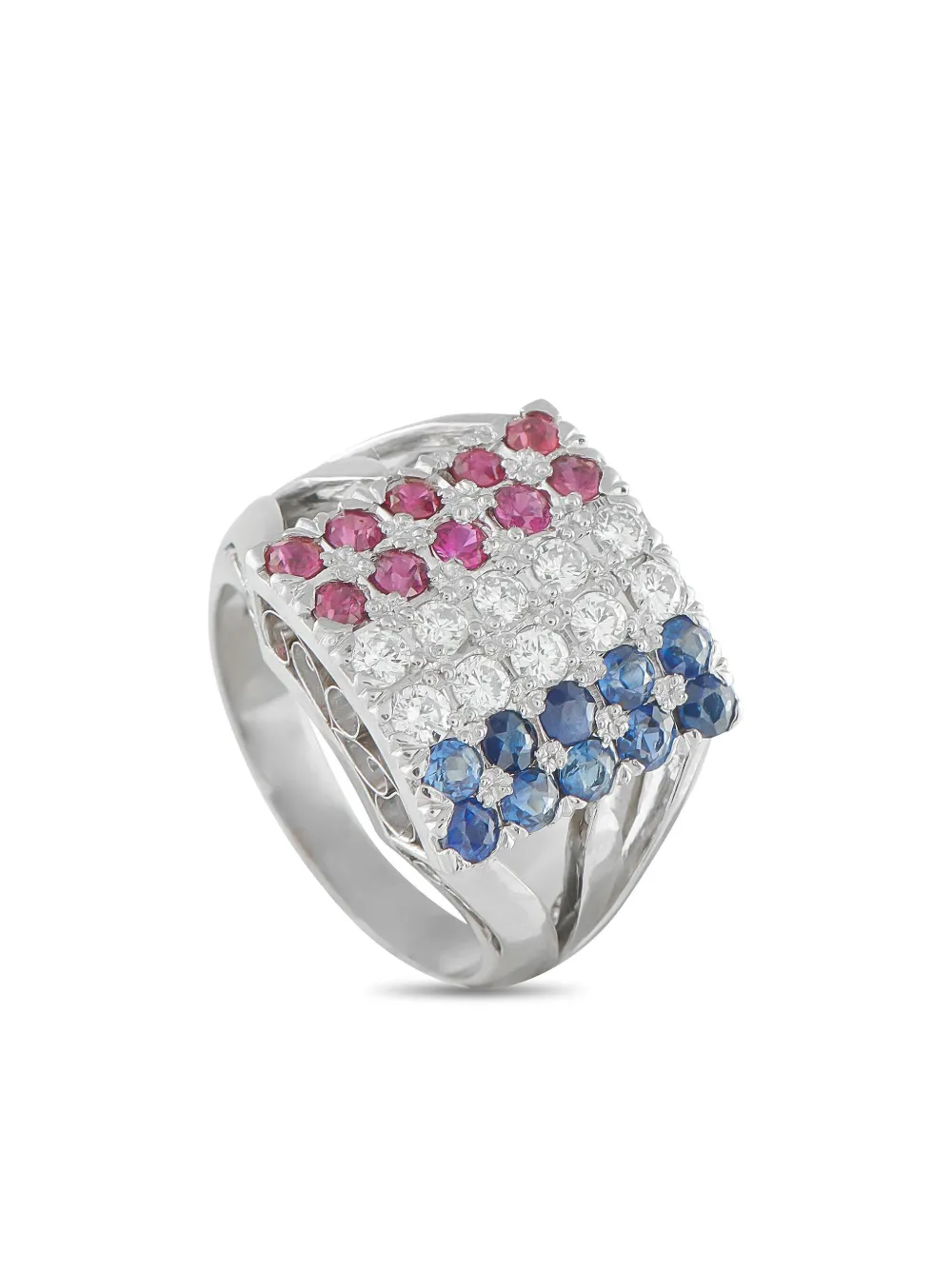 LB Exclusive platinum multi-stone ring - シルバートーン