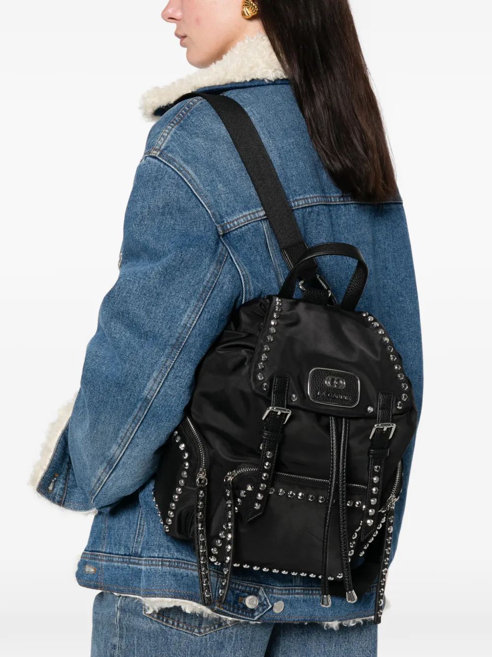 La Carrie Dark Wave studded backpack - Zwart
