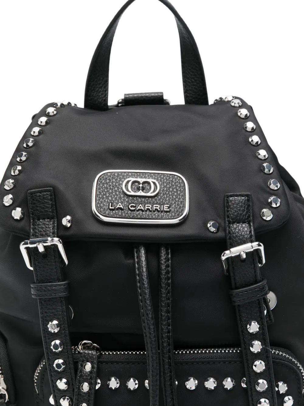 La Carrie Dark Wave Studded Backpack In Black