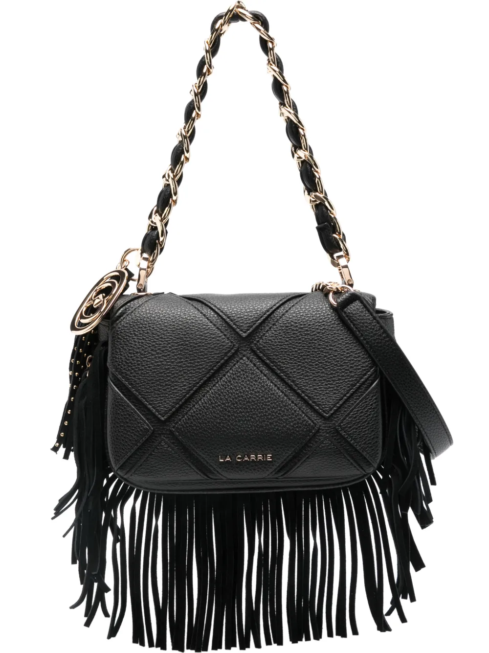 La Carrie Isabel fringed mini bag | Black | Image 1