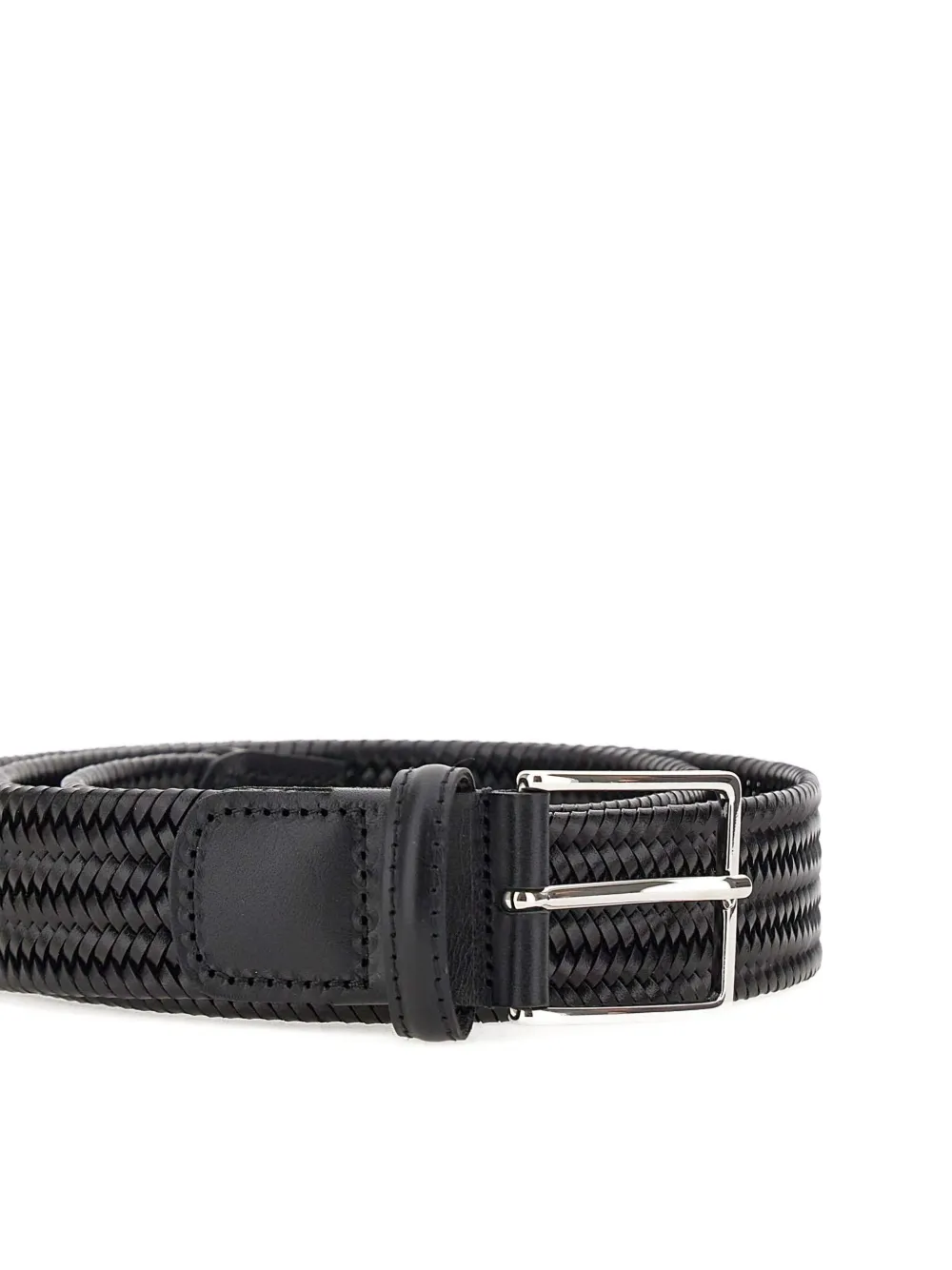 Athison Woven Pin-buckle Belt In Black