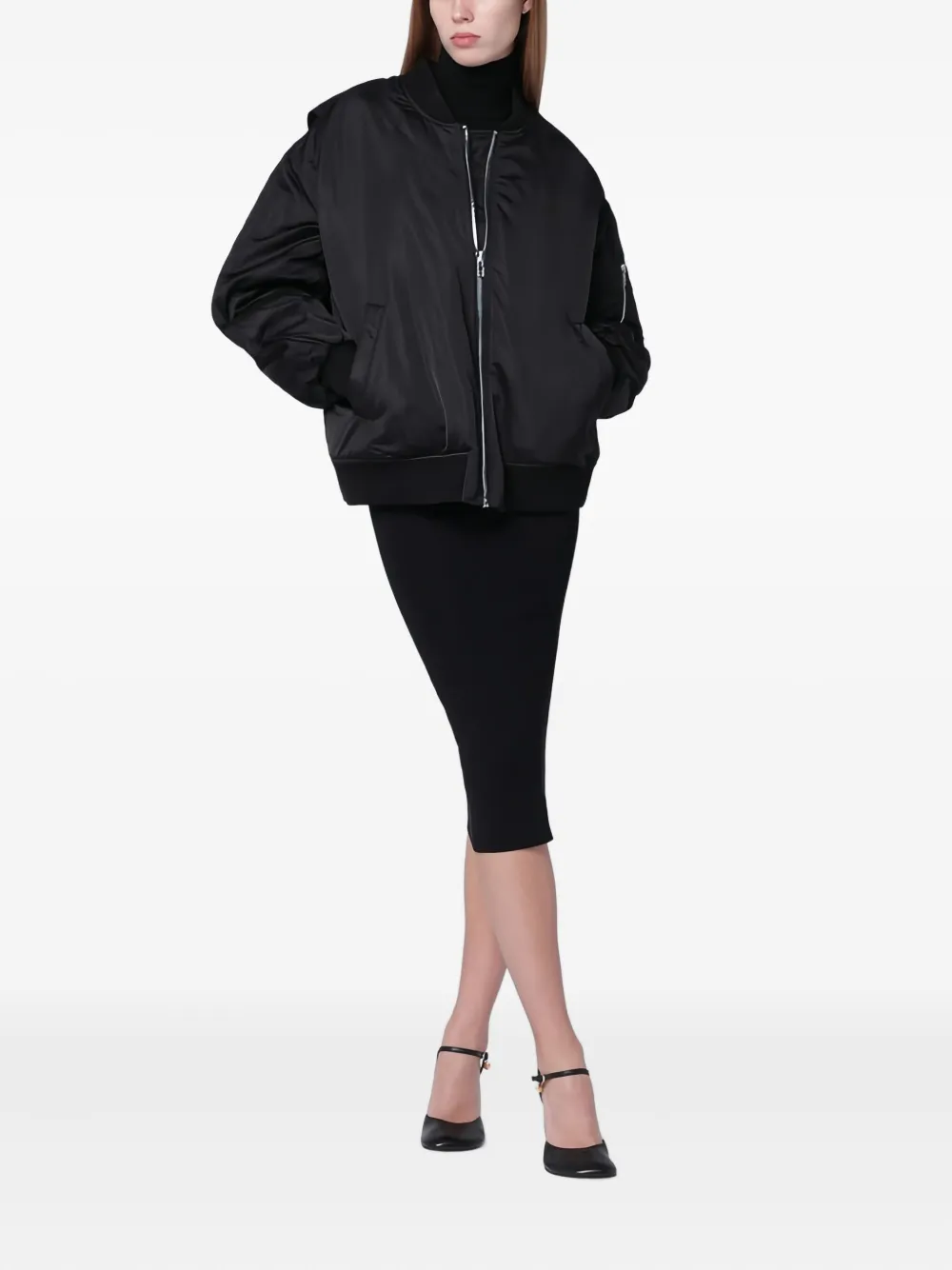 ENTIRE STUDIOS Ribgebreide kokerrok - Zwart