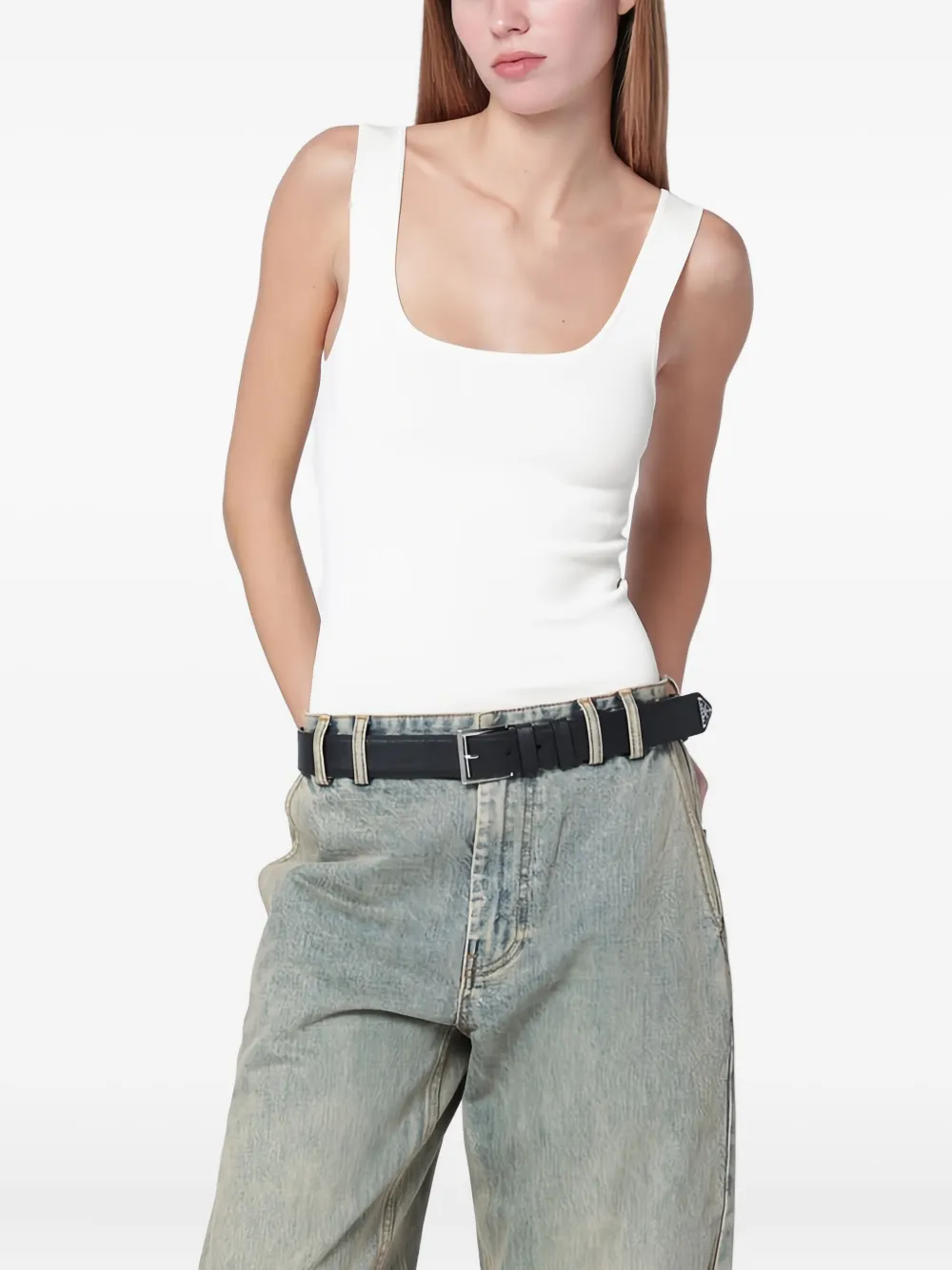 ENTIRE STUDIOS Top mit eckigem Ausschnitt | Weiß | Image 1