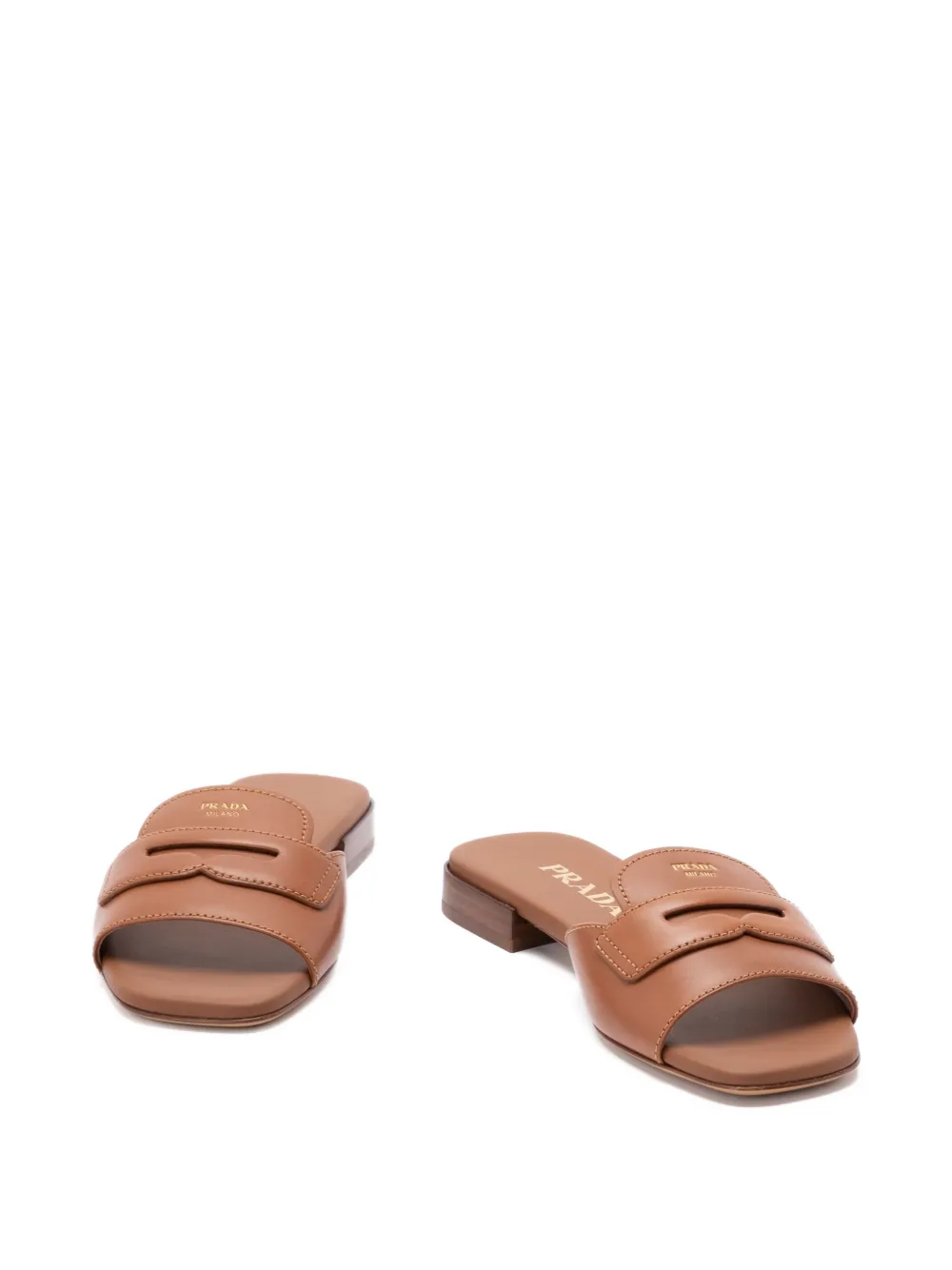 Prada leather logo-detail sandals Bruin