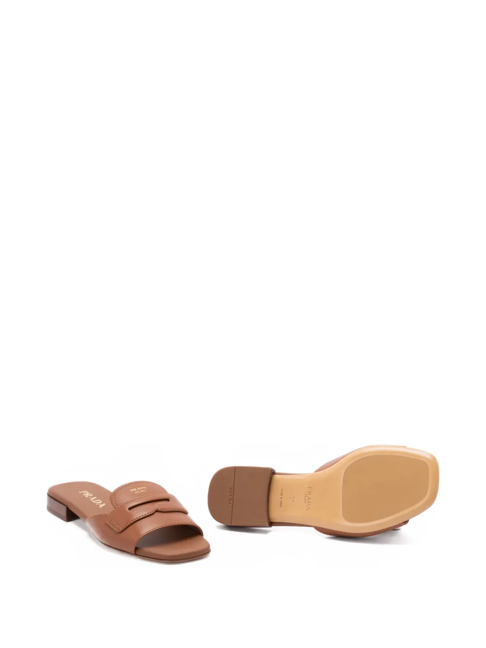 Prada leather logo-detail sandals Bruin