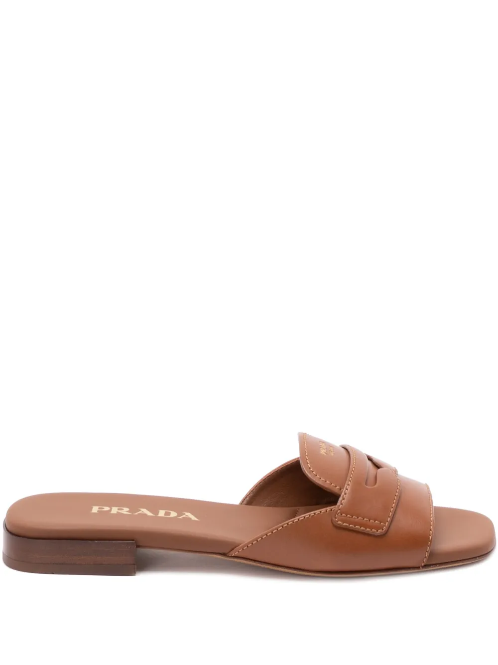 Prada leather logo-detail sandals Bruin