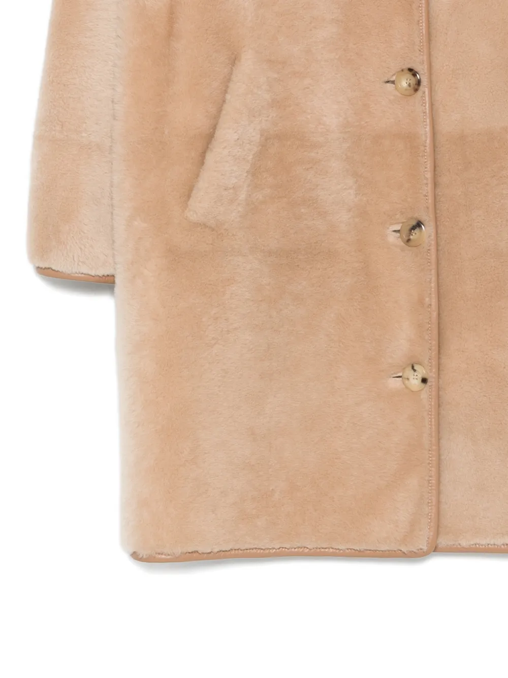 Blancha Button -up Sheepskin Coat In Neutral
