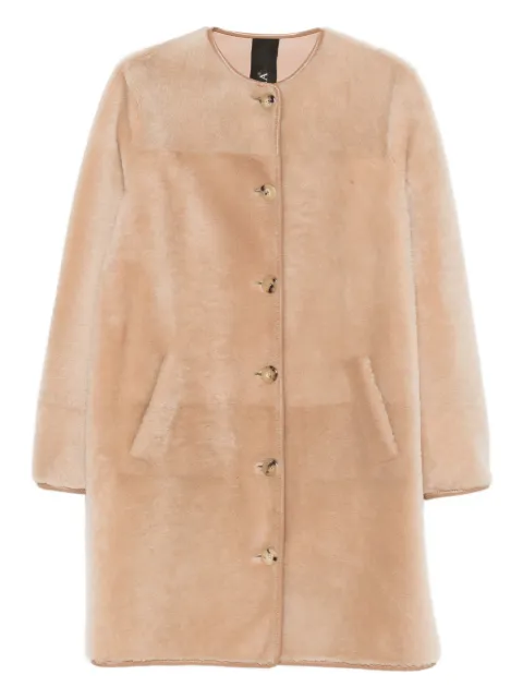 Blancha button -up sheepskin coat