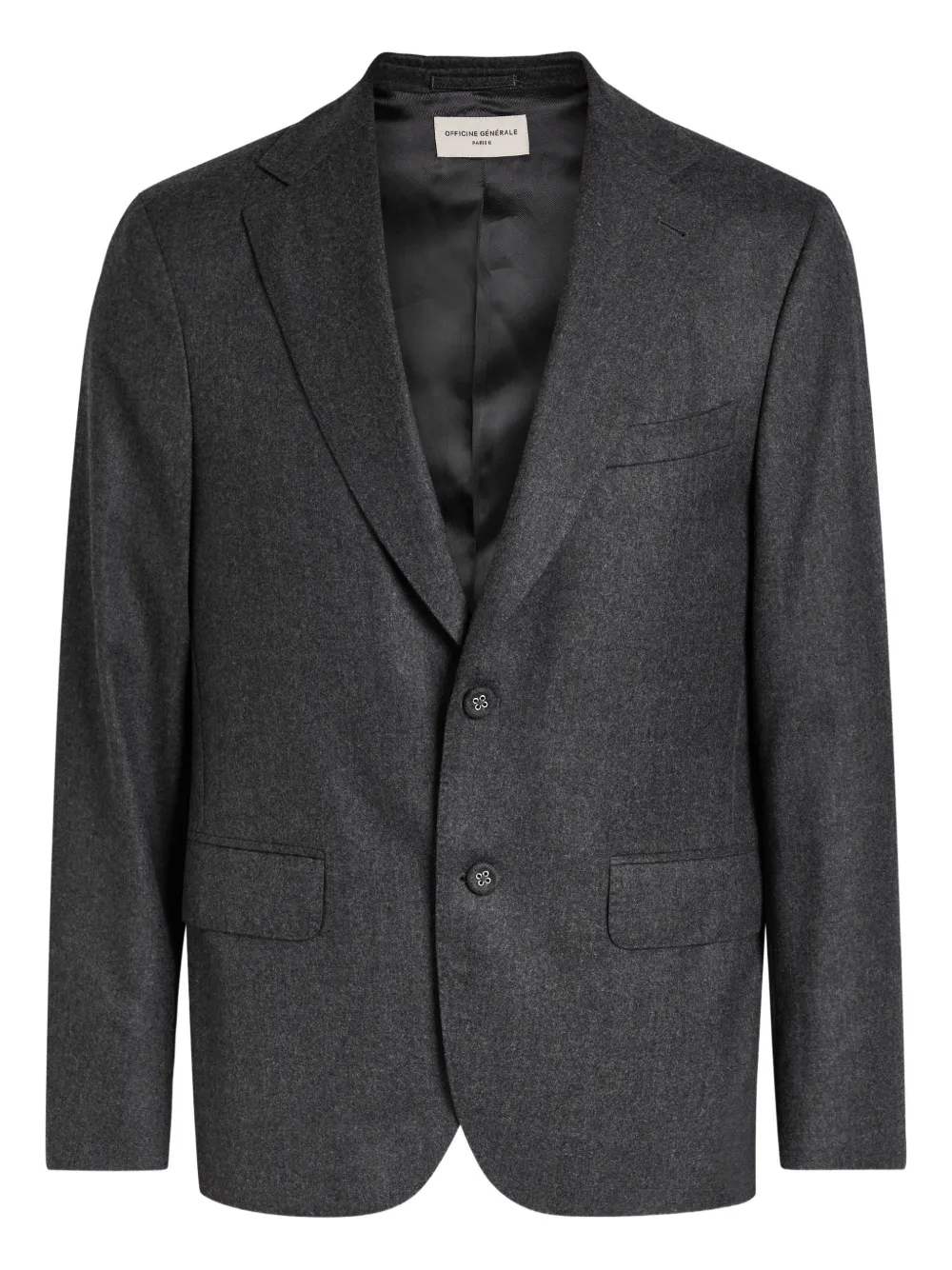 Officine Generale button single-breasted wool blazer - Grau
