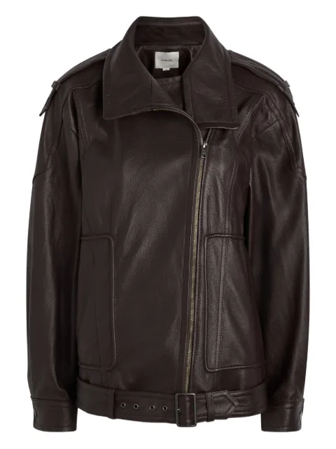 Vince panelled grained leather jacket