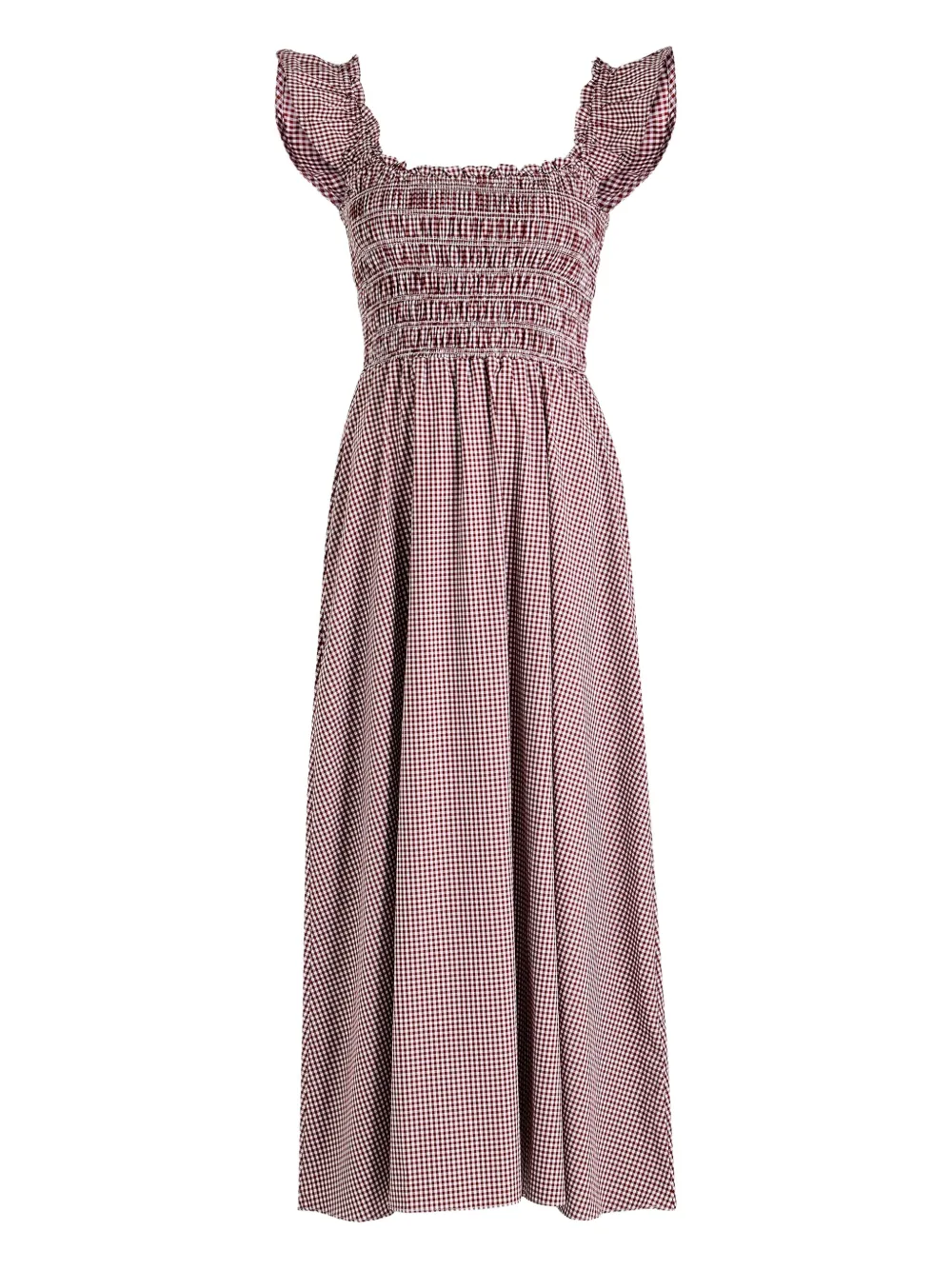Faithfull the Brand Eudora ruffled gingham maxi dress - Rood