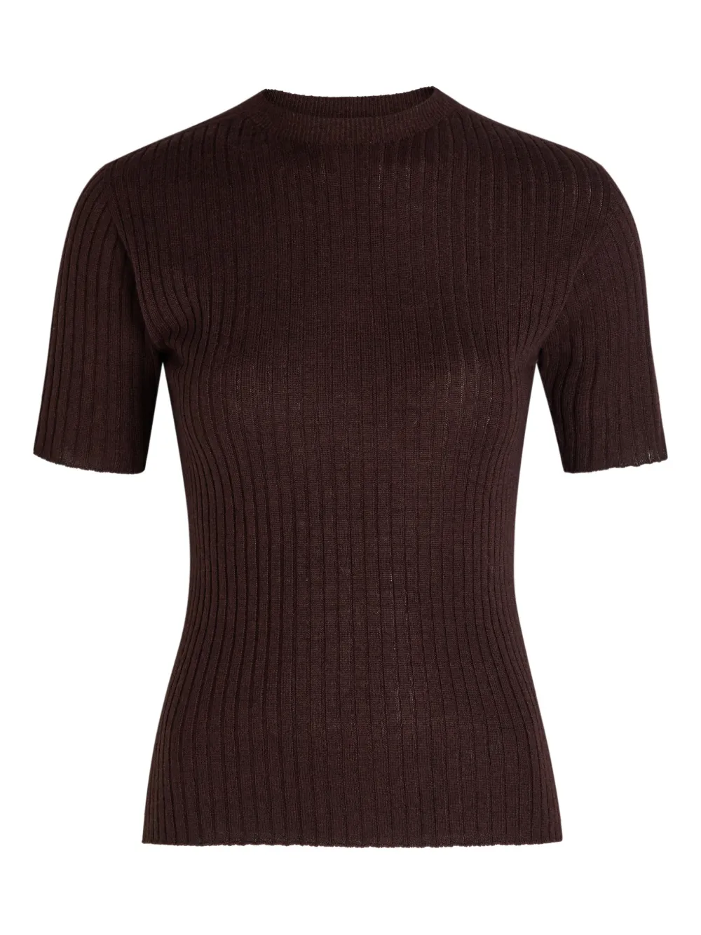 The Elder Statesman ribbed short-sleeved T-shirt - Marrone