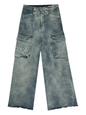 Rick Owens DRKSHDW ダメージ ストレートジーンズ | ブルー | FARFETCH JP