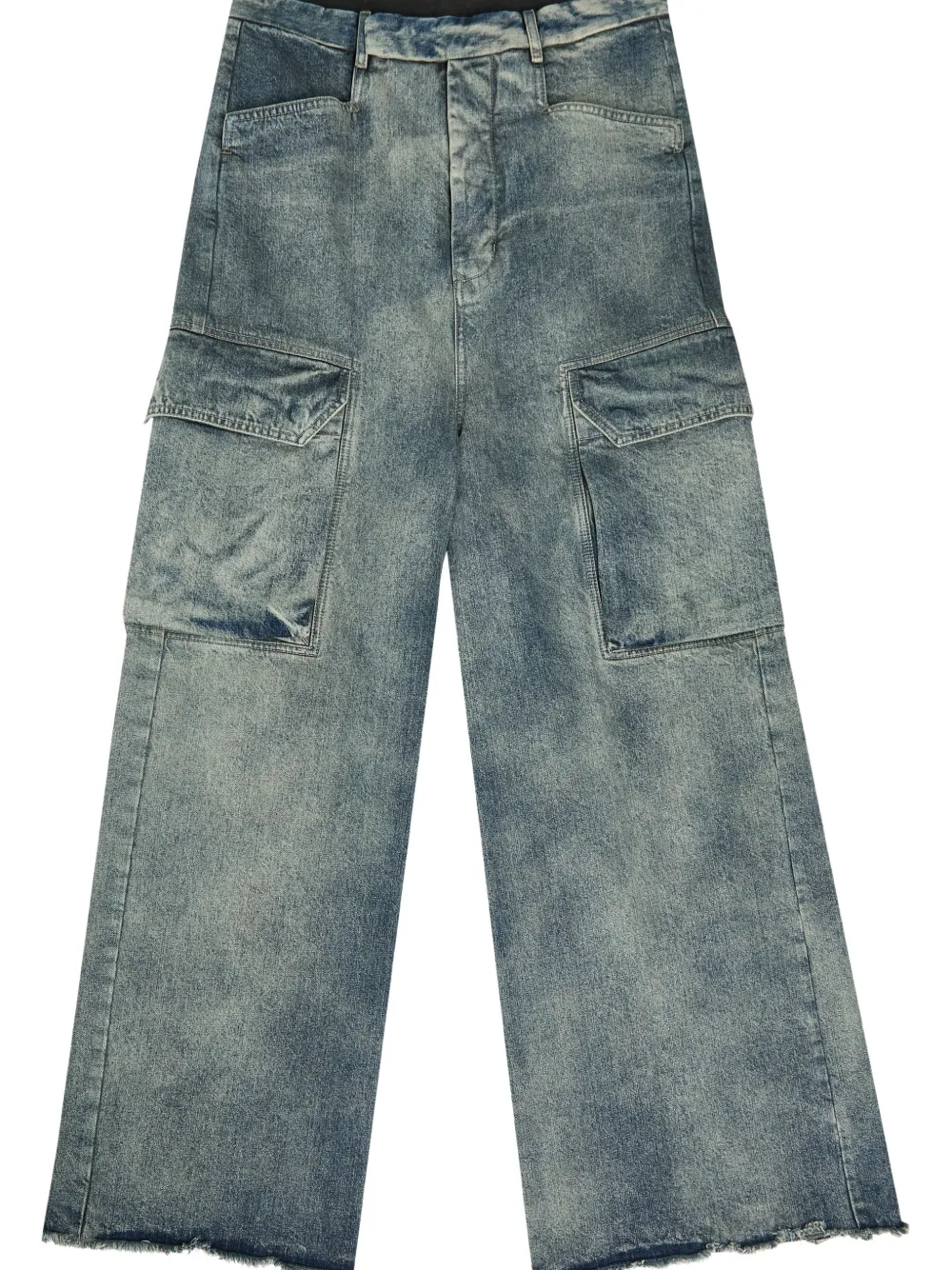 Rick Owens cargo frayed jeans - Blauw
