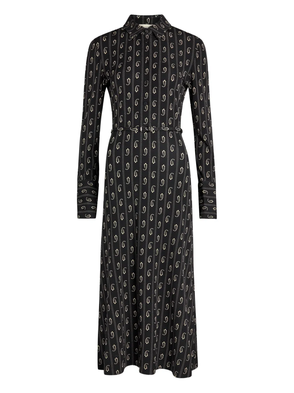 Tory Burch paisley belted shirt midi dress - Blu
