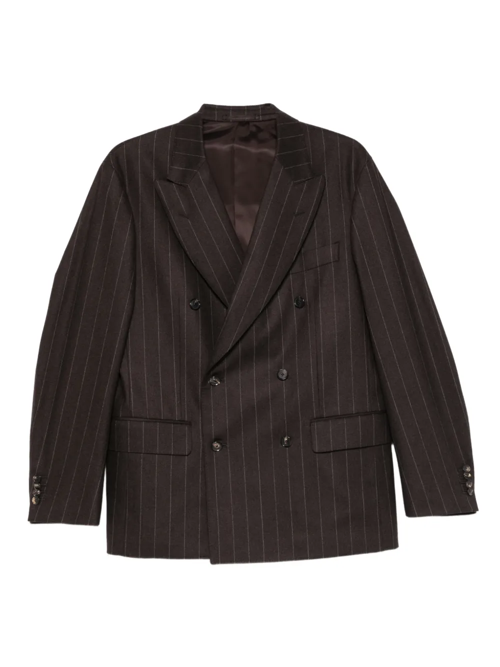 Kaptain Sunshine pinstripe double-breasted jacket - Marrone