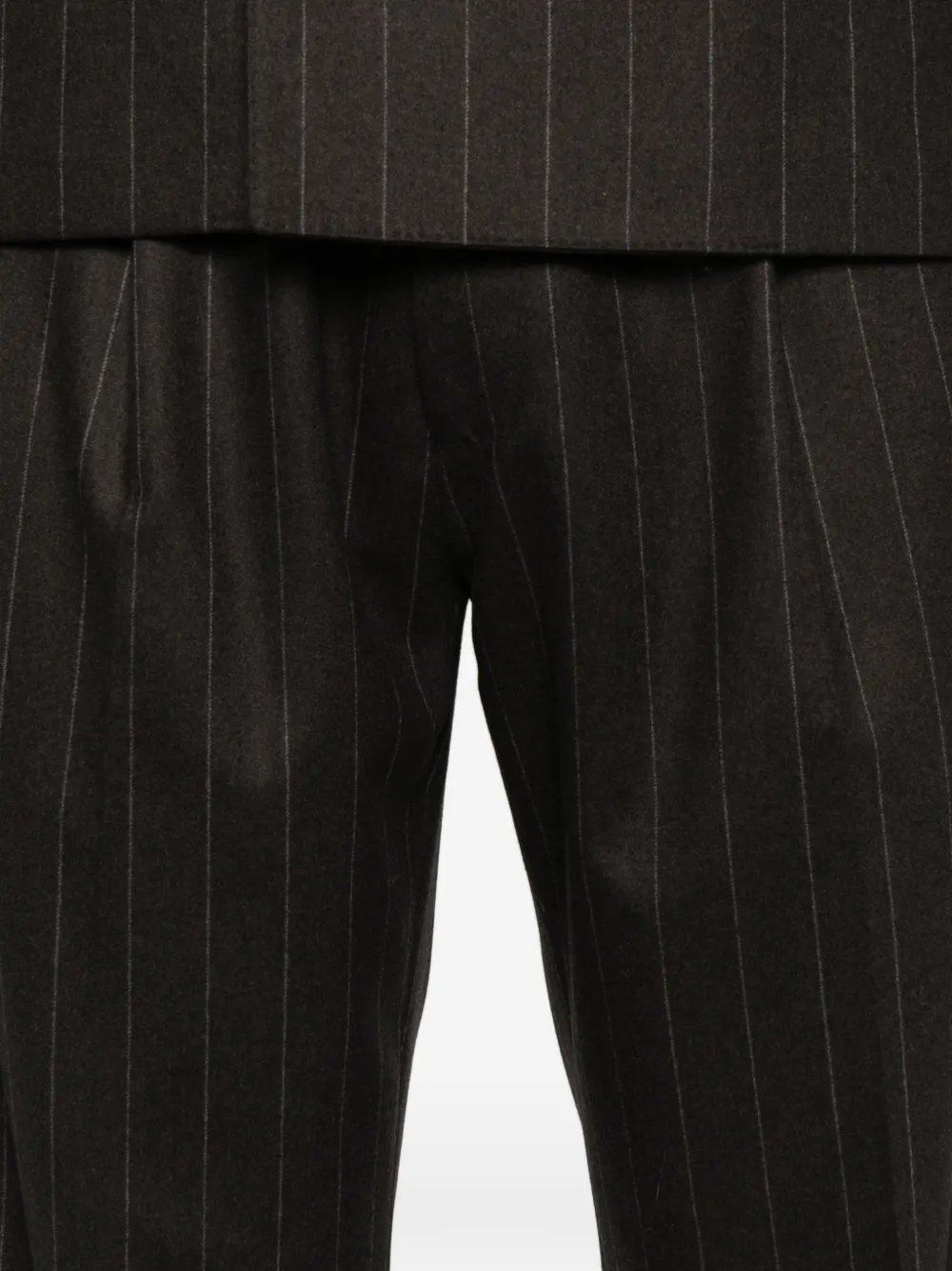 Kaptain Sunshine 2pleats Pinstripe-cuffed Trousers In Brown