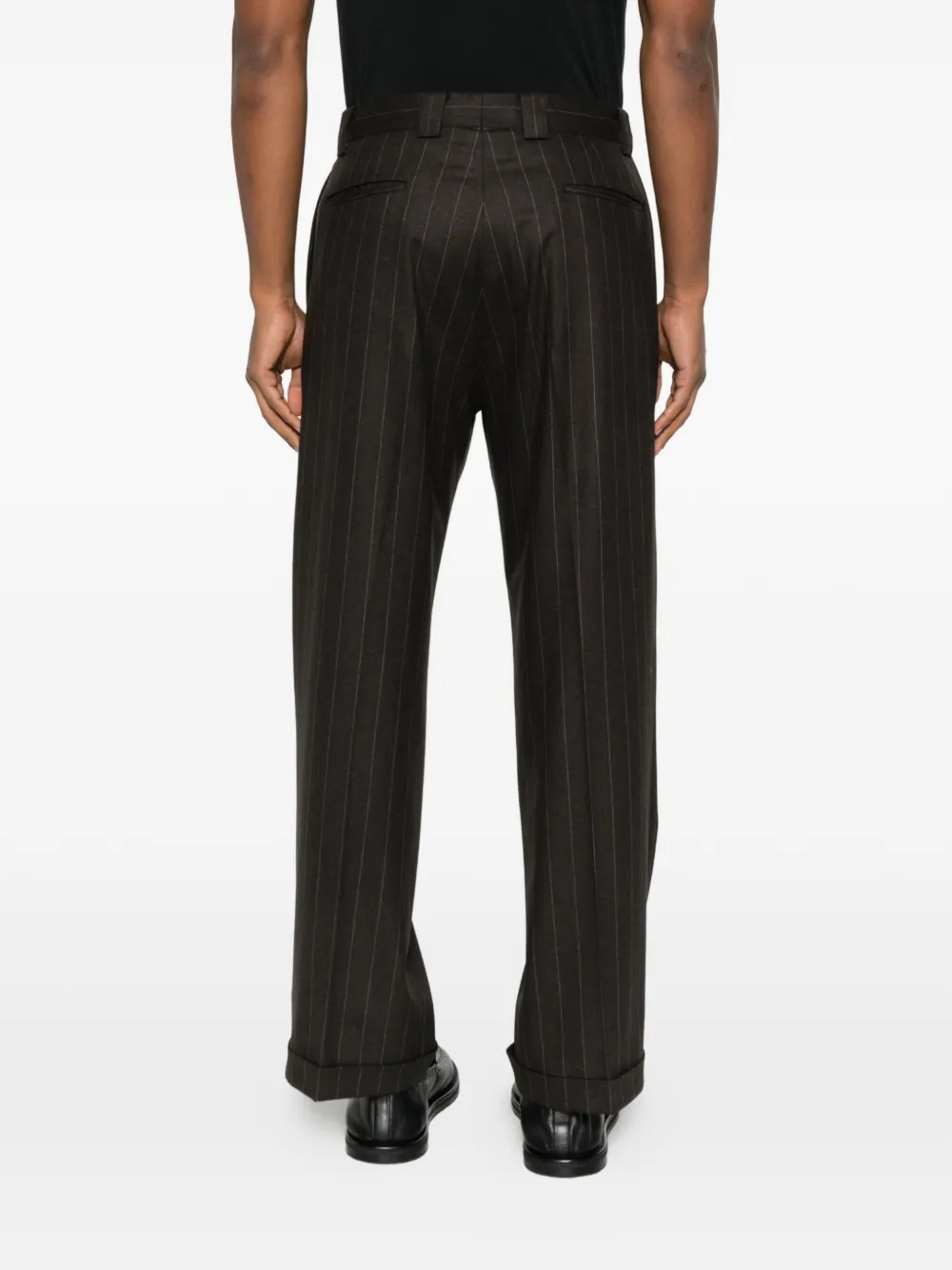 Kaptain Sunshine 2pleats Pinstripe-cuffed Trousers In Brown
