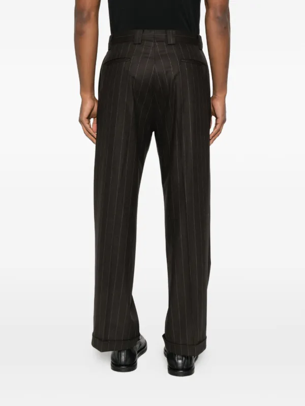 Kaptain Sunshine 2Pleats pinstripe-cuffed Trousers | Brown | FARFETCH