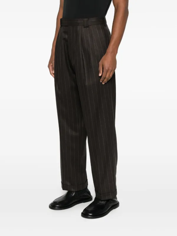 パンツ KAPTAIN SUNSHINE 2TUCK TROUSERS PANTS Kaptain Sunshine 2Pleats pinstripe-cuffed Trousers | Brown | FARFETCH