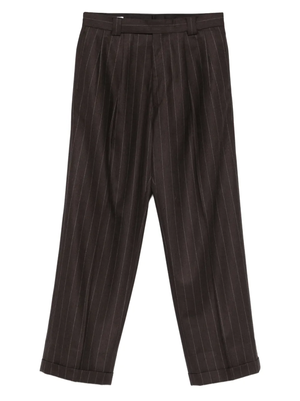 Kaptain Sunshine 2Pleats pinstripe-cuffed trousers | Brown | Image 1