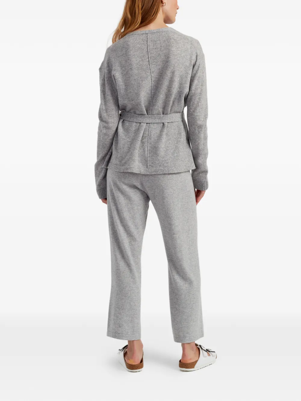 Wrap-Style Tie-Fastening Cardigan